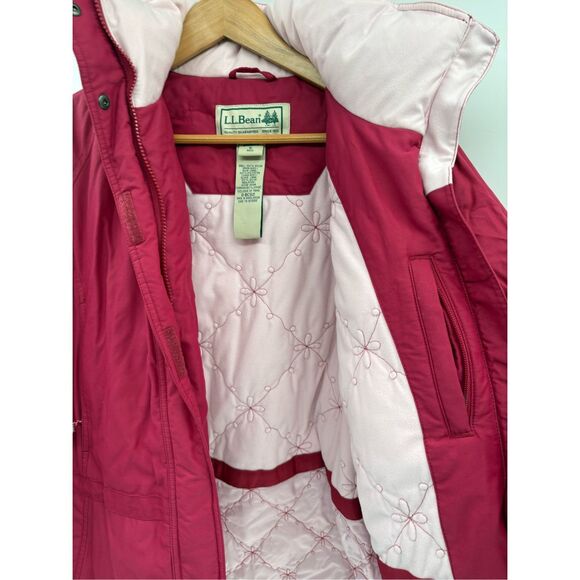 L.L. Bean Down Coat Women Small Pink Heavy Winter Hooded Parka‎ - Picture 2 of 11